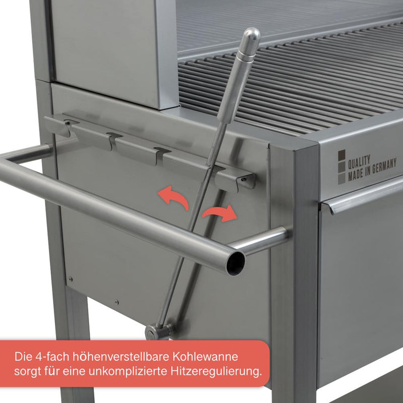 Edelstahlgrill Profistar II - Kohlengrill - Schickling-Grill