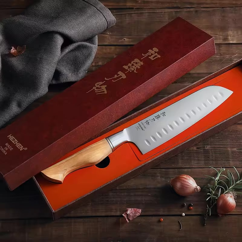 Santoku | Griff aus Olivenholz - Zubehör - HEZHEN